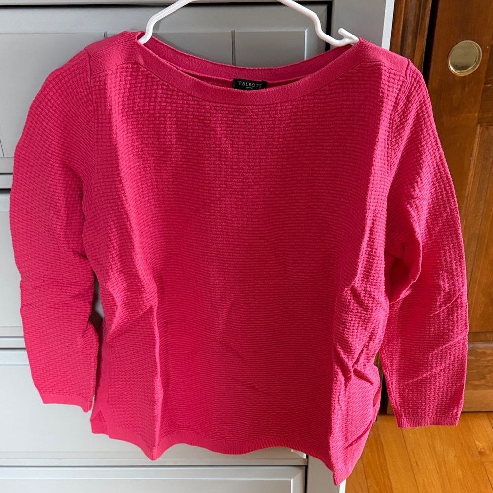Talbots Vibrant Pink Knit Top
